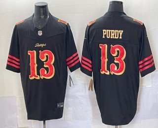 Men's San Francisco 49ers #13 Brock Purdy Black 2025 F.U.S.E. 'Rivalries' Vapor Limited Stitched Football Jersey