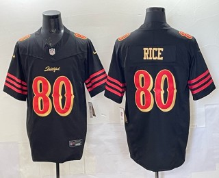 Men's San Francisco 49ers #80 Jerry Rice Black 2025 F.U.S.E. 'Rivalries' Vapor Limited Stitched Football Jersey