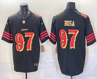 Men's San Francisco 49ers #97 Nick Bosa Black 2025 F.U.S.E. 'Rivalries' Vapor Limited Stitched Football Jersey