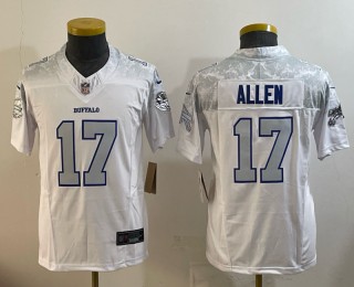 Youth Buffalo Bills #17 Josh Allen White 2025 F.U.S.E. “Rivalries” Vapor Untouchable Stitched Football Jersey