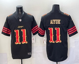 Men's San Francisco 49ers #11 Brandon Aiyuk Black 2025 F.U.S.E. “Rivalries” Vapor Limited Stitched Football Jersey