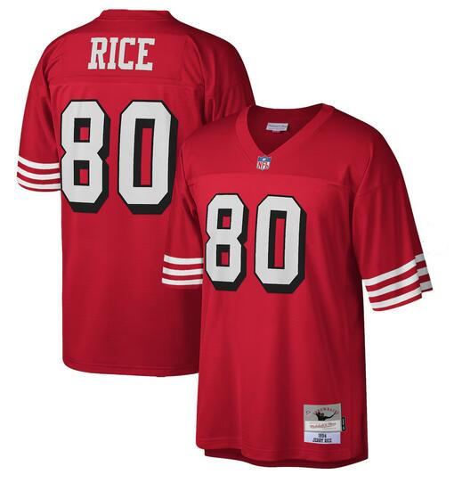 Men's San Francisco 49ers #80 Jerry Rice Red Stitched Football Jersey