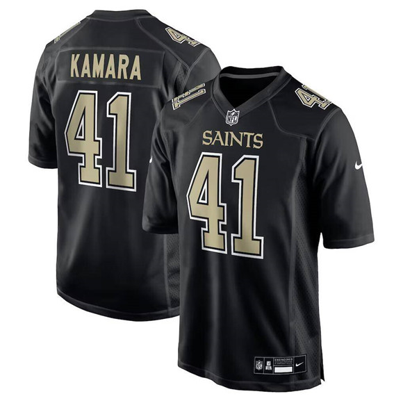 Men's New Orleans Saints #41 Alvin Kamara Black Fashion Football Stitched Game Jersey