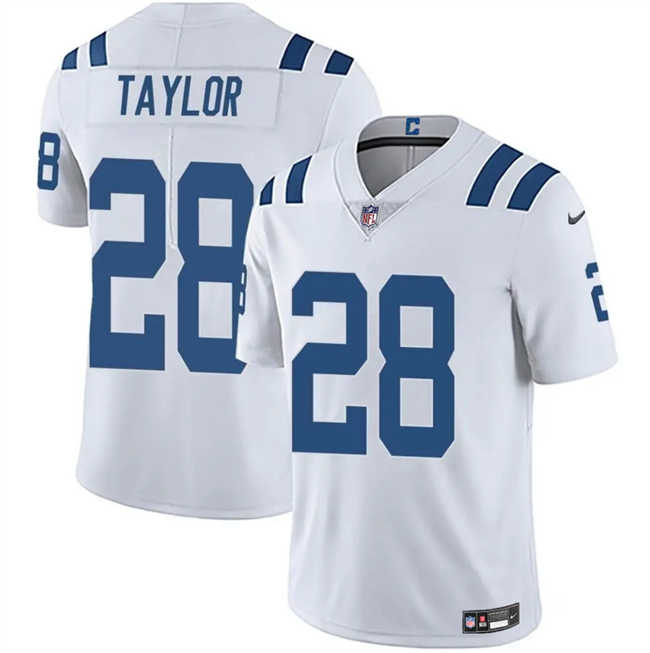 Men's Indianapolis Colts #28 Jonathan Taylor White Vapor Limited Stitched Football Jersey