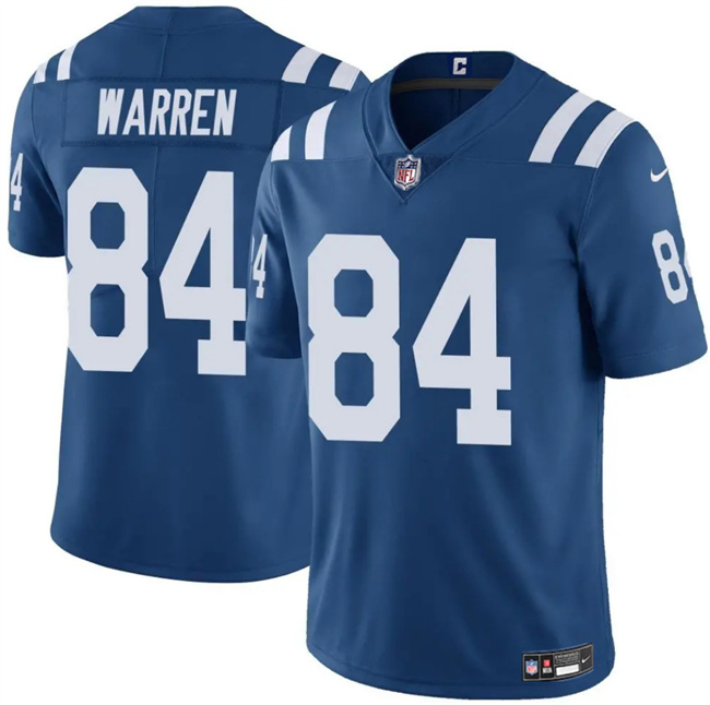 Men's Indianapolis Colts #84 Tyler Warren Blue Vapor Limited Stitched Football Jersey