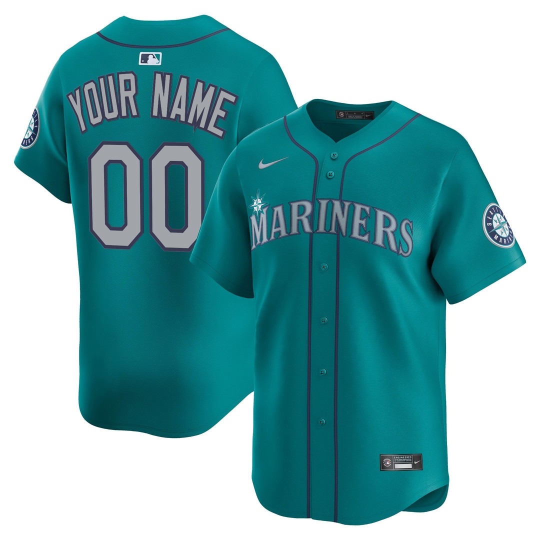 Men's Seattle Mariners Custom Teal 2025 Vapor Premier Limited Stitched Baseball Jersey Men's Seattle Mariners Custom Teal 2025 Vapor Premier Limited Stitched Baseball Jersey