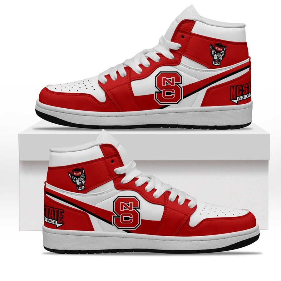 NC State Wolfpack Red AJ1 High Sneaker Shoes NC State Wolfpack Red AJ1 High Sneaker Shoes
