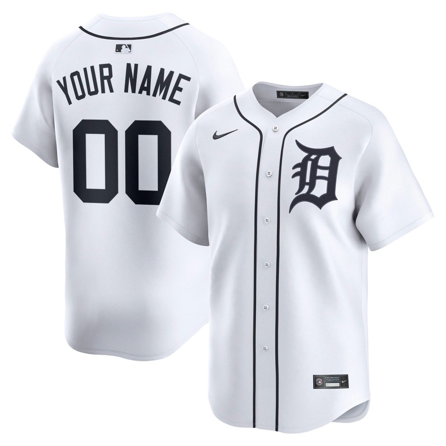 Men's Detroit Tigers Custom White 2025 Vapor Premier Limited Stitched Baseball Jersey Men's Detroit Tigers Custom White 2025 Vapor Premier Limited Stitched Baseball Jersey