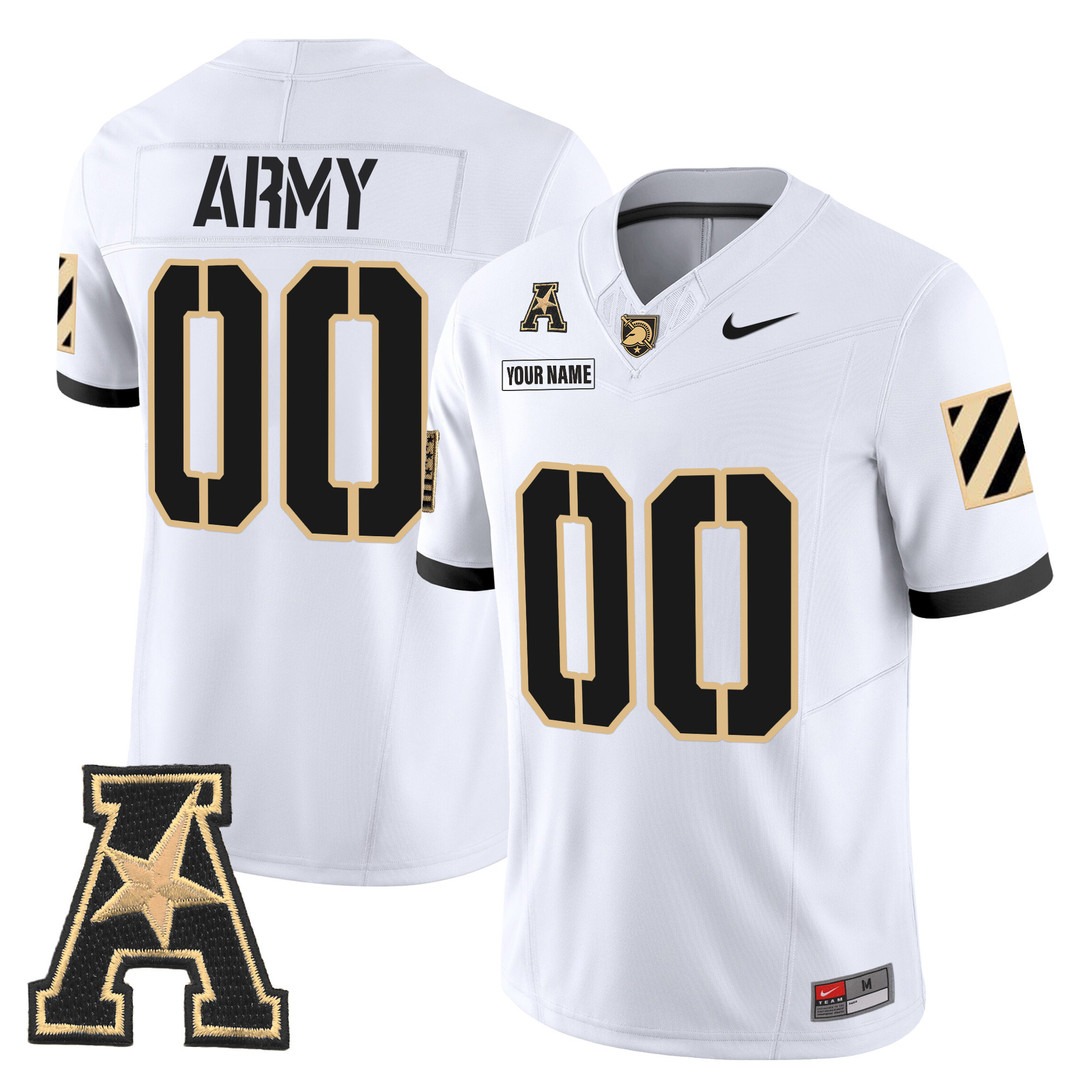 Men's Army Black Knights Custom White F.U.S.E. 2025 Vapor Limited Stitched Football Jersey Men's Army Black Knights Custom White F.U.S.E. 2025 Vapor Limited Stitched Football Jersey