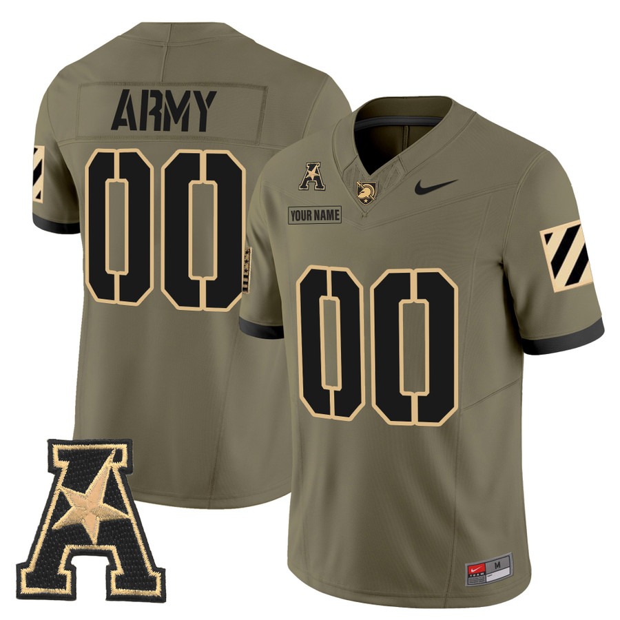 Men's Army Black Knights Custom Olive F.U.S.E. 2025 Vapor Limited Stitched Football Jersey Men's Army Black Knights Custom Olive F.U.S.E. 2025 Vapor Limited Stitched Football Jersey