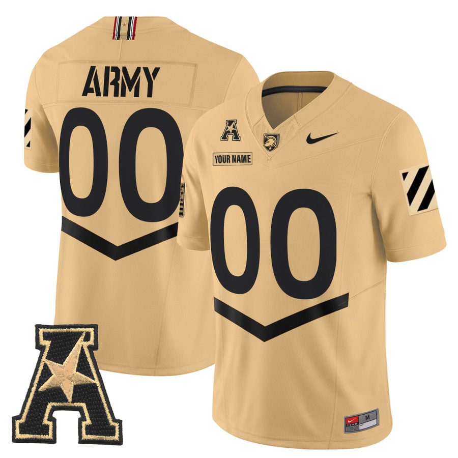 Men's Army Black Knights Custom Tan F.U.S.E. 2025 Vapor Limited Stitched Football Jersey Men's Army Black Knights Custom Tan F.U.S.E. 2025 Vapor Limited Stitched Football Jersey