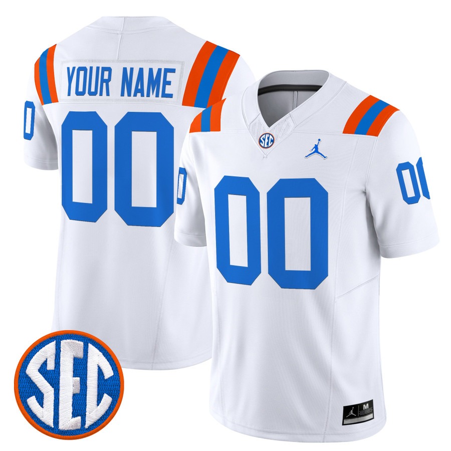Men's Florida Gators Custom White 1960s Throwback F.U.S.E. Vapor Limited Stitched Football Jersey