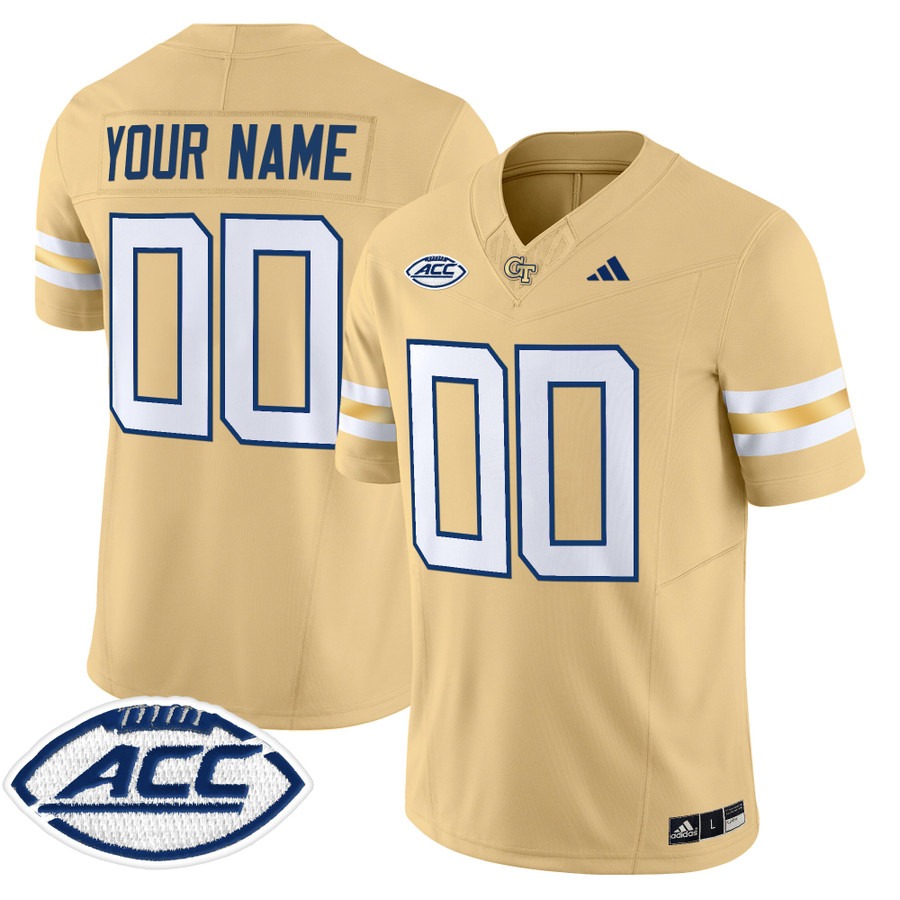 Men's Georgia Tech Yellow Jackets Custom Gold 2025 Vapor F.U.S.E. Limited Stitched Football Jersey Men's Georgia Tech Yellow Jackets Custom Gold 2025 Vapor F.U.S.E. Limited Stitched Football Jersey