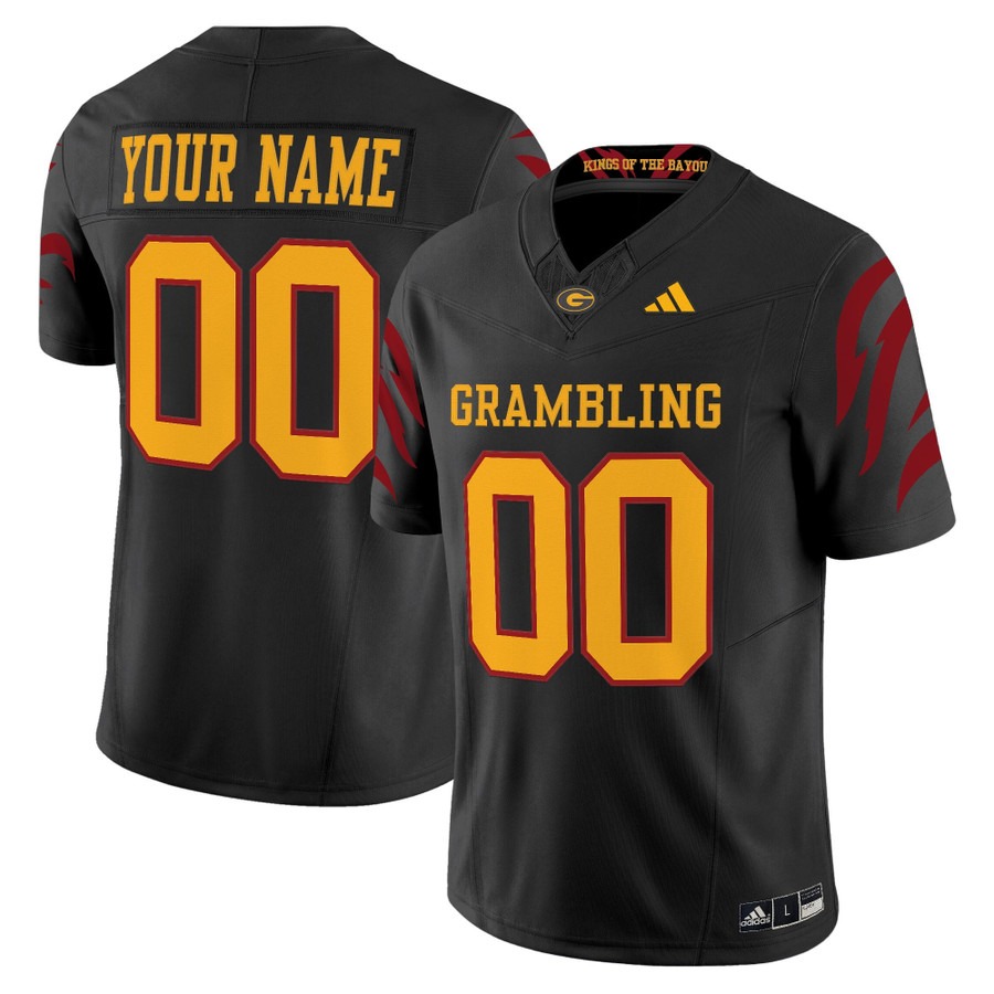 Men's Grambling Tigers Custom Black 2025 Vapor F.U.S.E. Limited Stitched Football Jersey