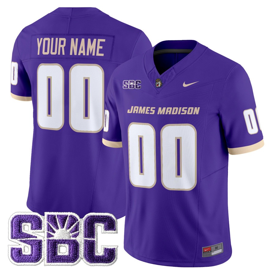 Men's James Madison Dukes Custom Purple F.U.S.E. 2025 Vapor Limited Stitched Football Jersey Men's James Madison Dukes Custom Purple F.U.S.E. 2025 Vapor Limited Stitched Football Jersey