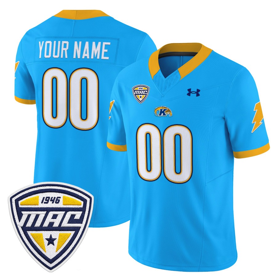 Men's Kent State Golden Flashes Custom Light Blue 2025 Vapor F.U.S.E. Limited Stitched Football Jersey