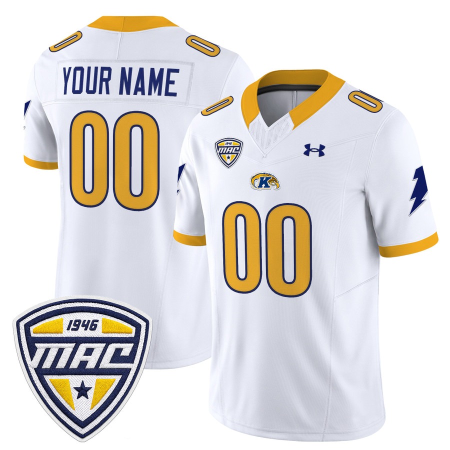 Men's Kent State Golden Flashes Custom White 2025 Vapor F.U.S.E. Limited Stitched Football Jersey