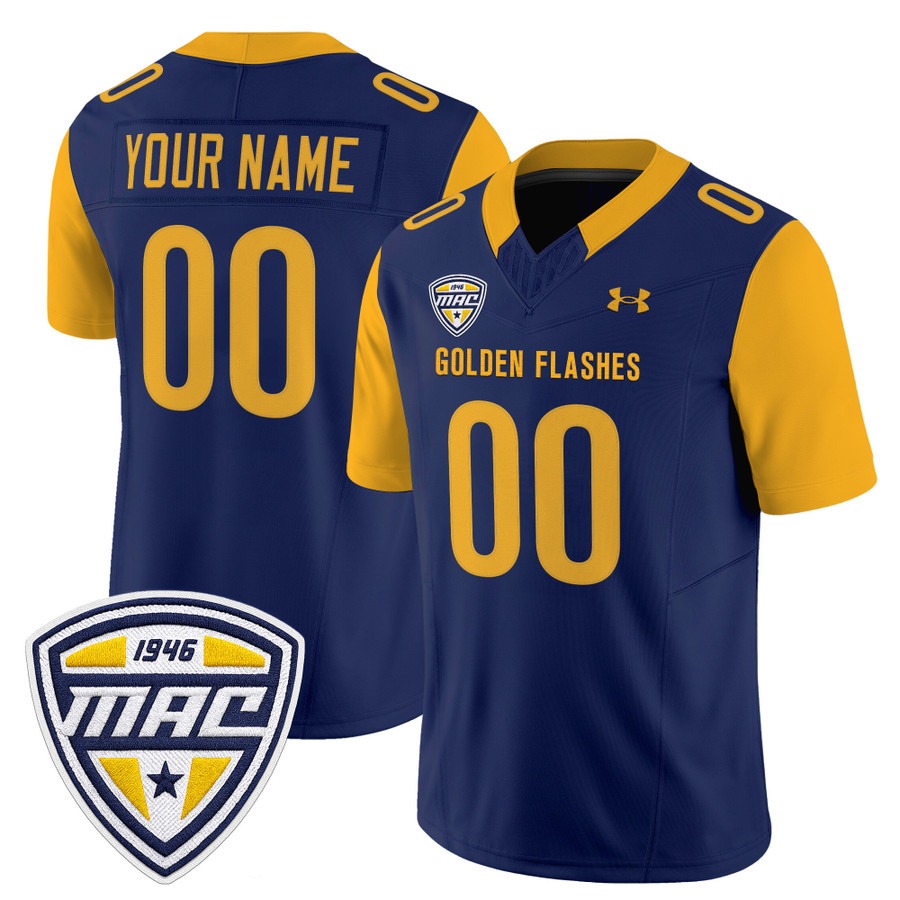 Men's Kent State Golden Flashes Custom Navy 2025 Vapor F.U.S.E. Limited Stitched Football Jersey