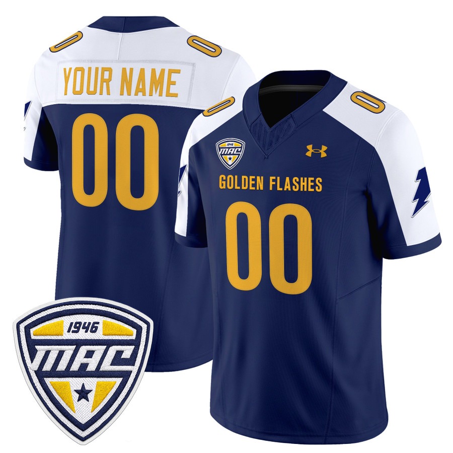 Men's Kent State Golden Flashes Custom Navy Alternate 2025 Vapor F.U.S.E. Limited Stitched Football Jersey
