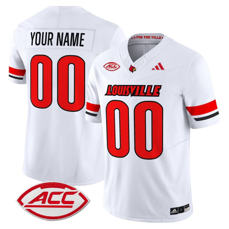 Men's Louisville Cardinals Custom White 2025 Vapor F.U.S.E. Limited Stitched Football Jersey Men's Louisville Cardinals Custom White 2025 Vapor F.U.S.E. Limited Stitched Football Jersey