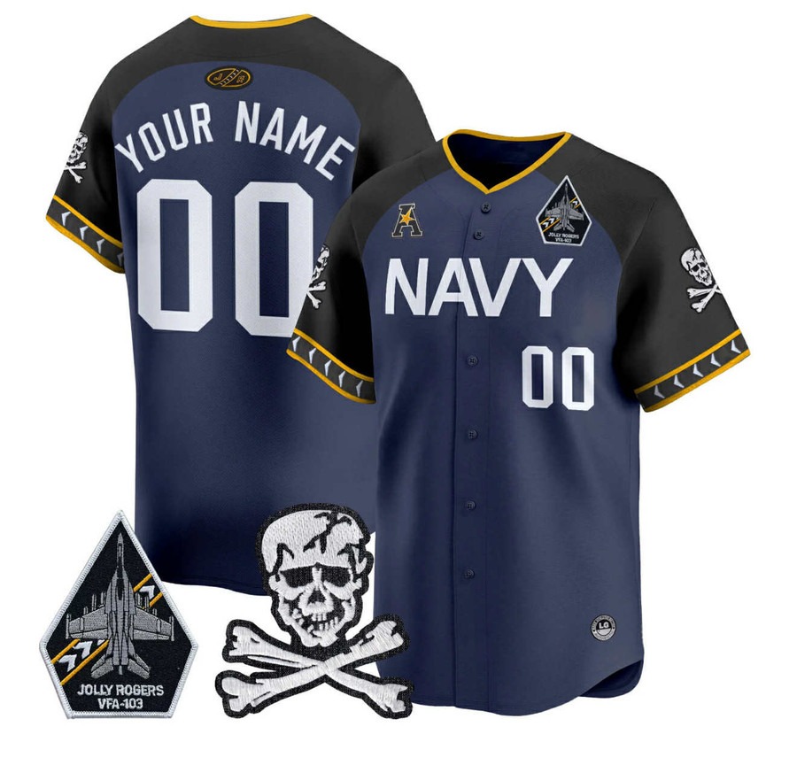 Men's Navy Midshipmen Custom Navy Limited Stitched Baseball Jersey Men's Navy Midshipmen Custom Navy Limited Stitched Baseball Jersey