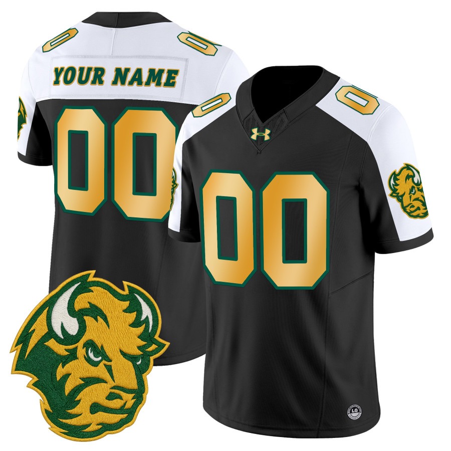 Men's NDSU Football Bison Custom Black Alternate 2025 Vapor F.U.S.E. Limited Stitched Football Jersey