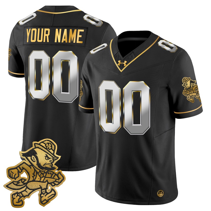Men's Notre Dame Fighting Irish Custom Black Limited 2025 'Gridiron Leprechaun Edition' Vapor F.U.S.E. Limited Stitched Football Jersey Men's Notre Dame Fighting Irish Custom Black Limited 2025 'Gridiron Leprechaun Edition' Vapor F.U.S.E. Limited Stitched Football Jersey