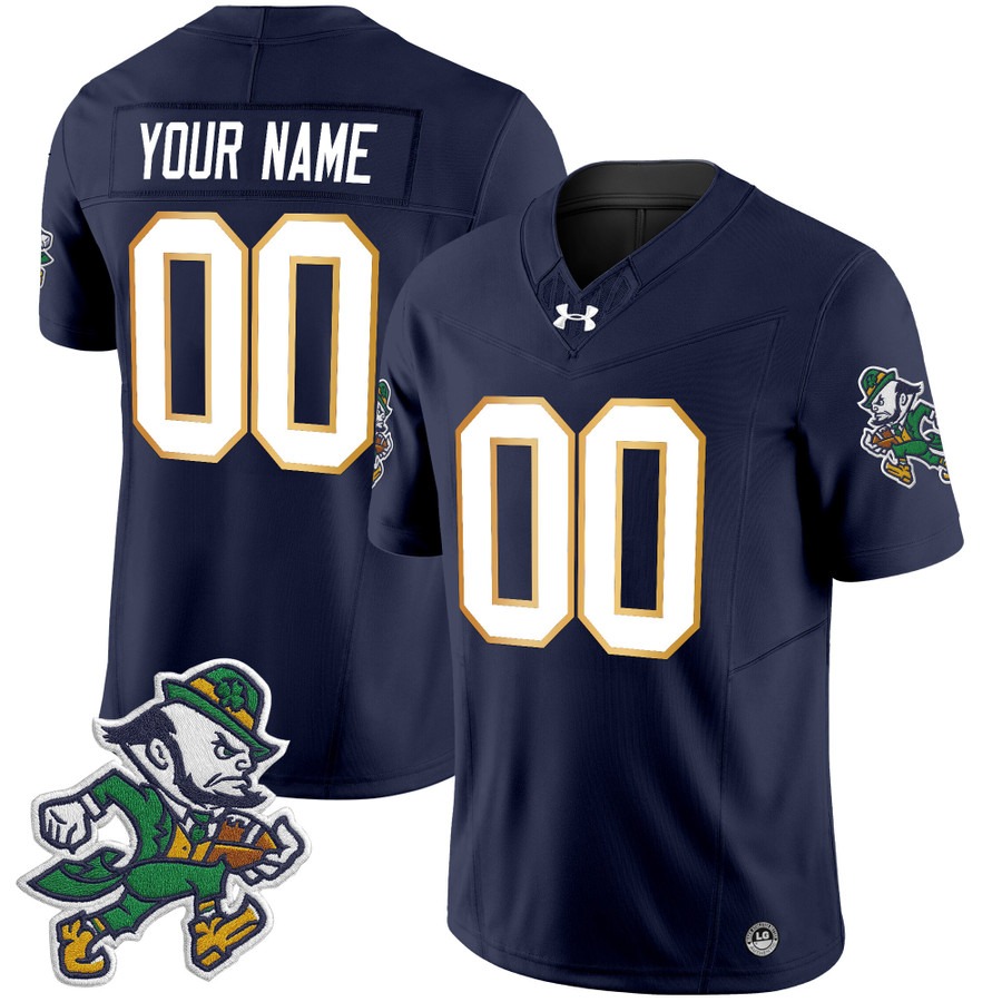 Men's Notre Dame Fighting Irish Custom 2025 'Gridiron Leprechaun Edition' Vapor F.U.S.E. Limited Stitched Football Jersey Navy Men's Notre Dame Fighting Irish Custom 2025 'Gridiron Leprechaun Edition' Vapor F.U.S.E. Limited Stitched Football Jersey Navy