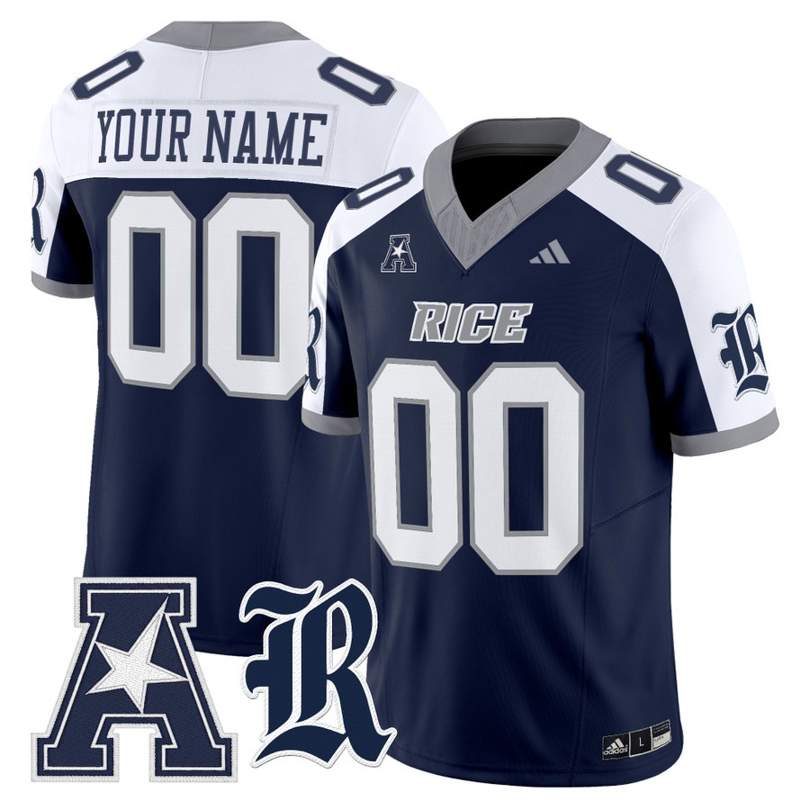 Men's Rice Owls Custom Navy Alternate 2025 Vapor F.U.S.E. Limited Stitched Football Jersey