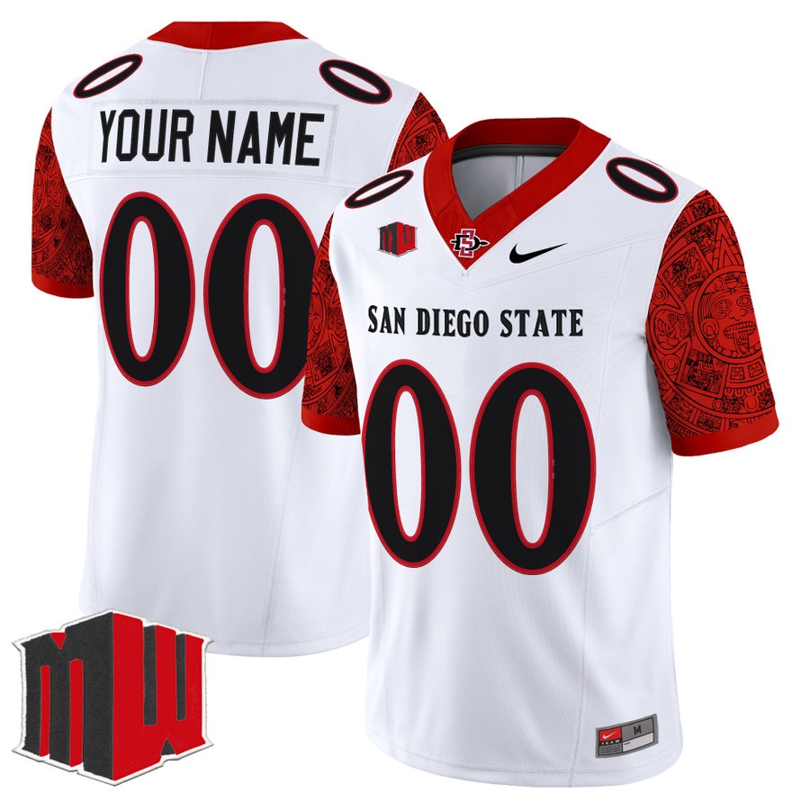 Men's San Diego State Aztecs Custom White F.U.S.E. 2025 Vapor Limited Stitched Football Jersey Men's San Diego State Aztecs Custom White F.U.S.E. 2025 Vapor Limited Stitched Football Jersey