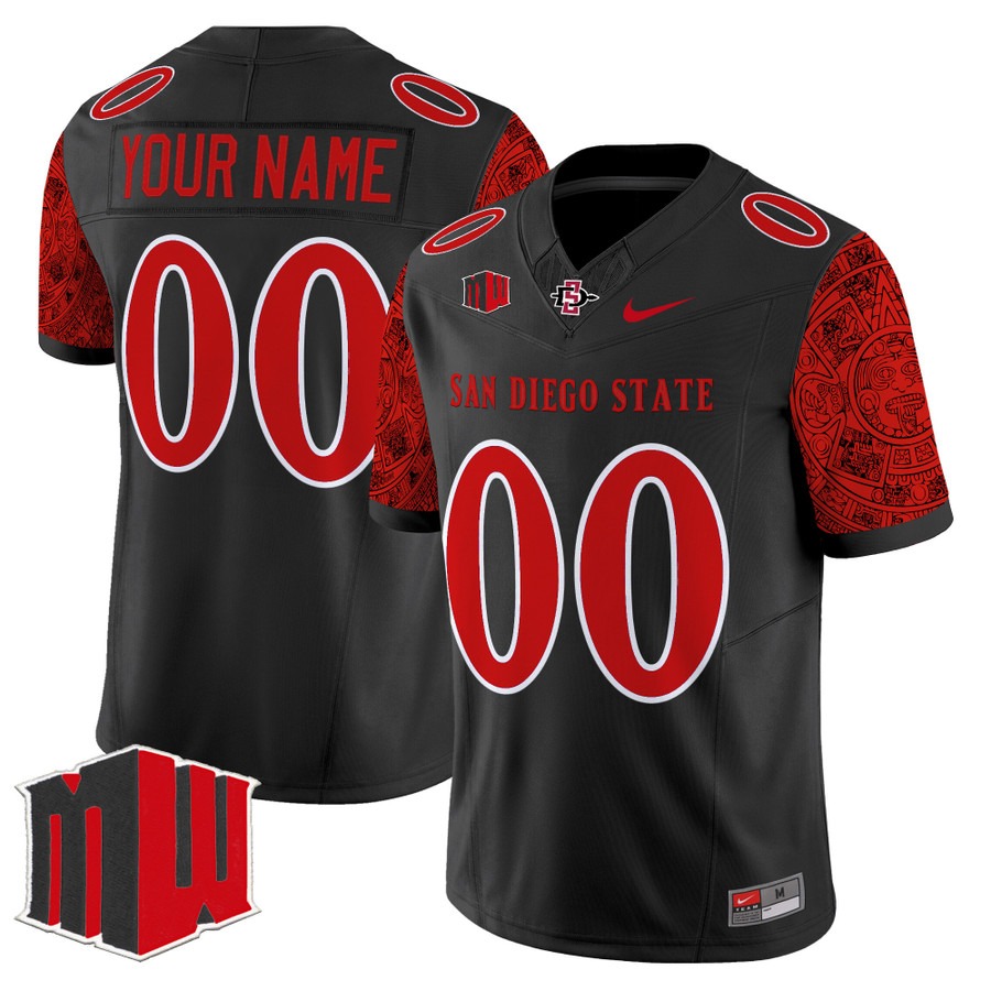 Men's San Diego State Aztecs Custom Black F.U.S.E. 2025 Vapor Limited Stitched Football Jersey Men's San Diego State Aztecs Custom Black F.U.S.E. 2025 Vapor Limited Stitched Football Jersey