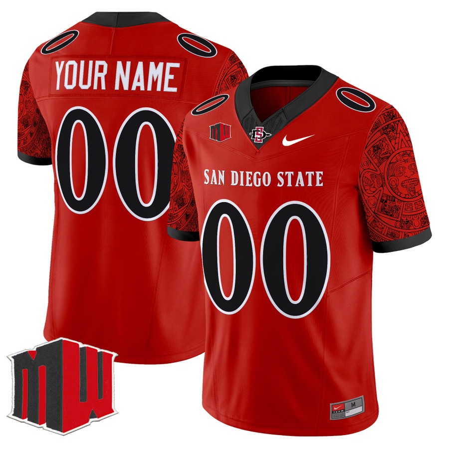 Men's San Diego State Aztecs Custom Red F.U.S.E. 2025 Vapor Limited Stitched Football Jersey Men's San Diego State Aztecs Custom Red F.U.S.E. 2025 Vapor Limited Stitched Football Jersey