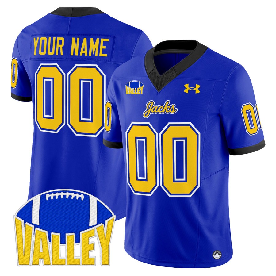 Men's South Dakota State Jackrabbits Custom Blue 2025 Vapor F.U.S.E. Limited Stitched Football Jersey