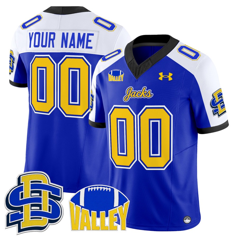Men's South Dakota State Blue Alternate Custom Blacssk 2025 Vapor F.U.S.E. Limited Stitched Football Jersey