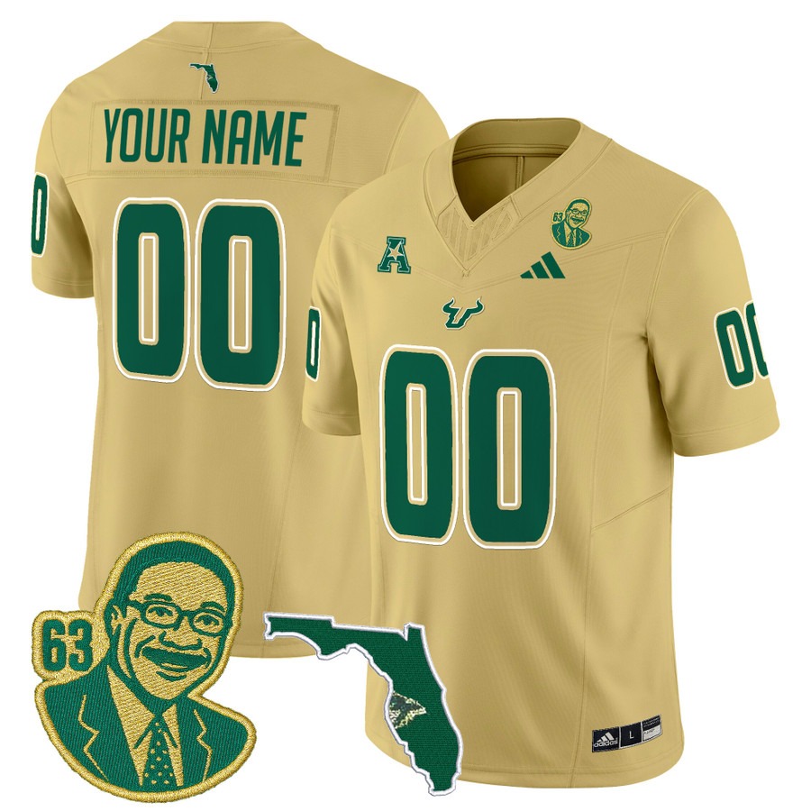 Men's South Florida Bulls Custom 'Lee Roy Selmon Legacy Edition' Vapor F.U.S.E. Limited Stitched Football Jersey - Gold Men's South Florida Bulls Custom 'Lee Roy Selmon Legacy Edition' Vapor F.U.S.E. Limited Stitched Football Jersey - Gold