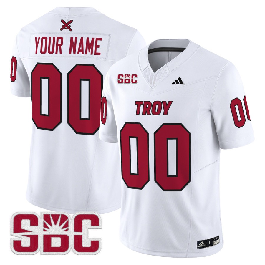 Men's Troy Trojans Custom White 2025 Vapor F.U.S.E. Limited Stitched Football Jersey