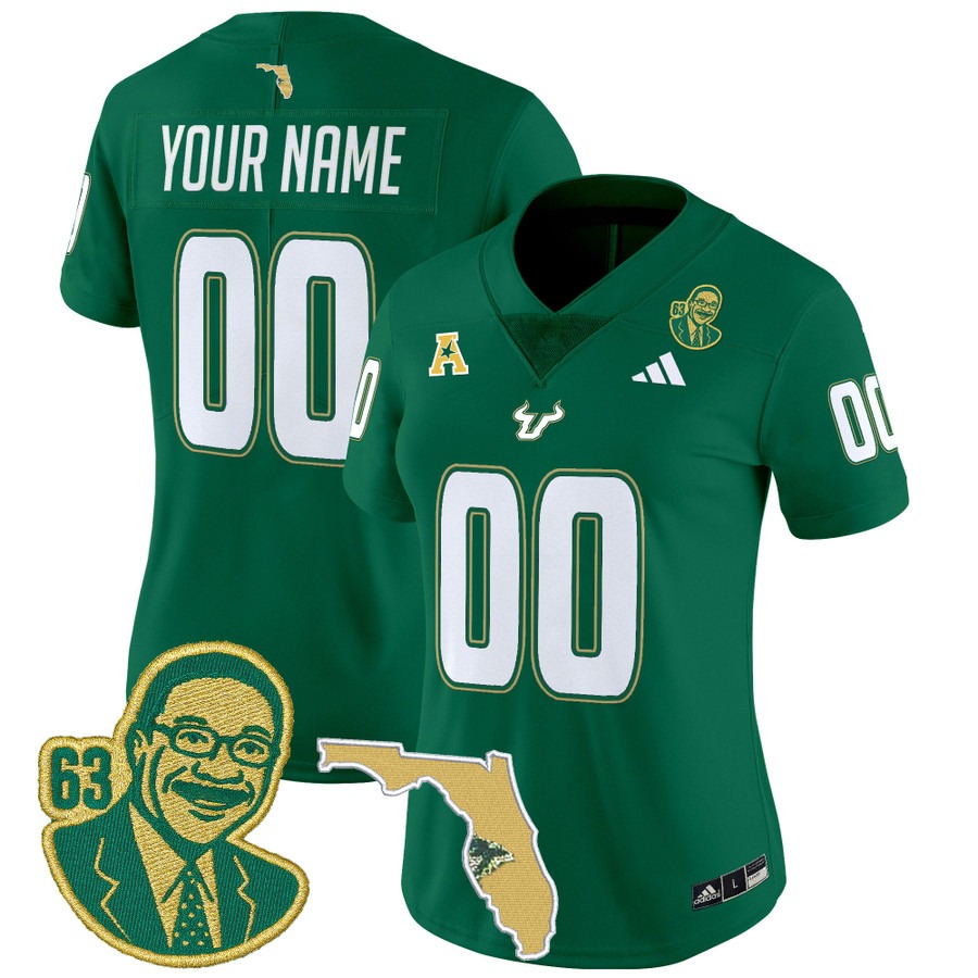 Women's South Florida Bulls Custom 'Lee Roy Selmon Legacy Edition' Vapor Limited Stitched Football Jersey - Green Women's South Florida Bulls Custom 'Lee Roy Selmon Legacy Edition' Vapor Limited Stitched Football Jersey - Green