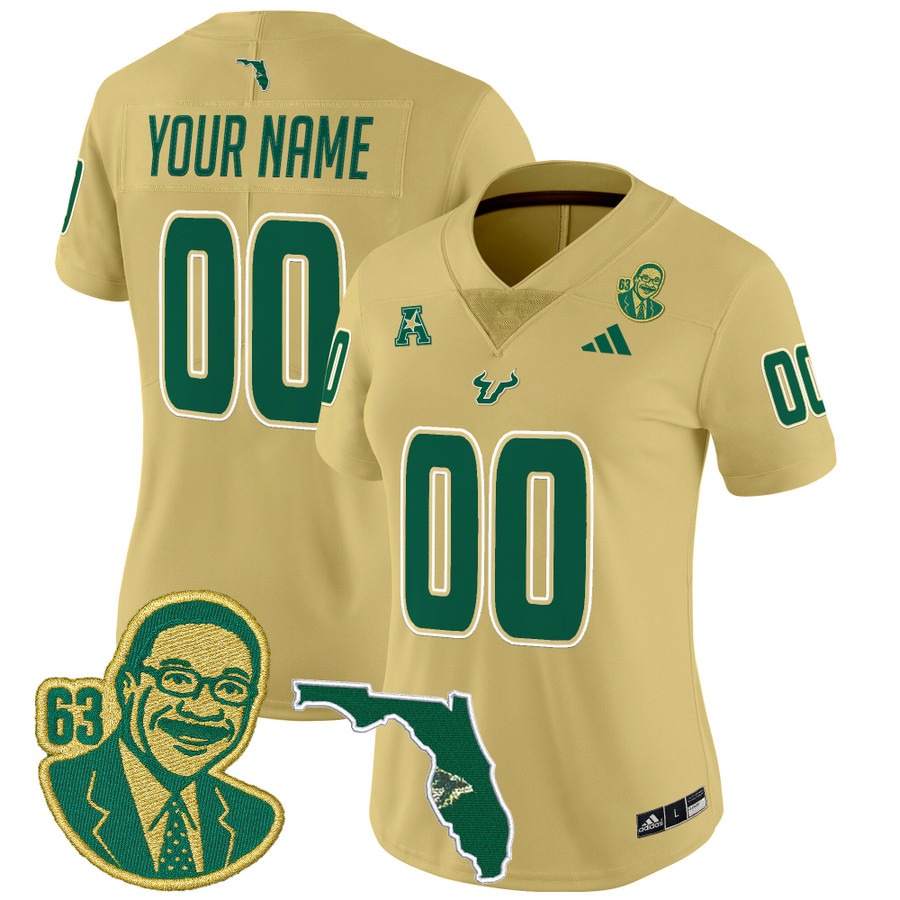 Women's South Florida Bulls Custom 'Lee Roy Selmon Legacy Edition' Vapor Limited Stitched Football Jersey - Gold Women's South Florida Bulls Custom 'Lee Roy Selmon Legacy Edition' Vapor Limited Stitched Football Jersey - Gold