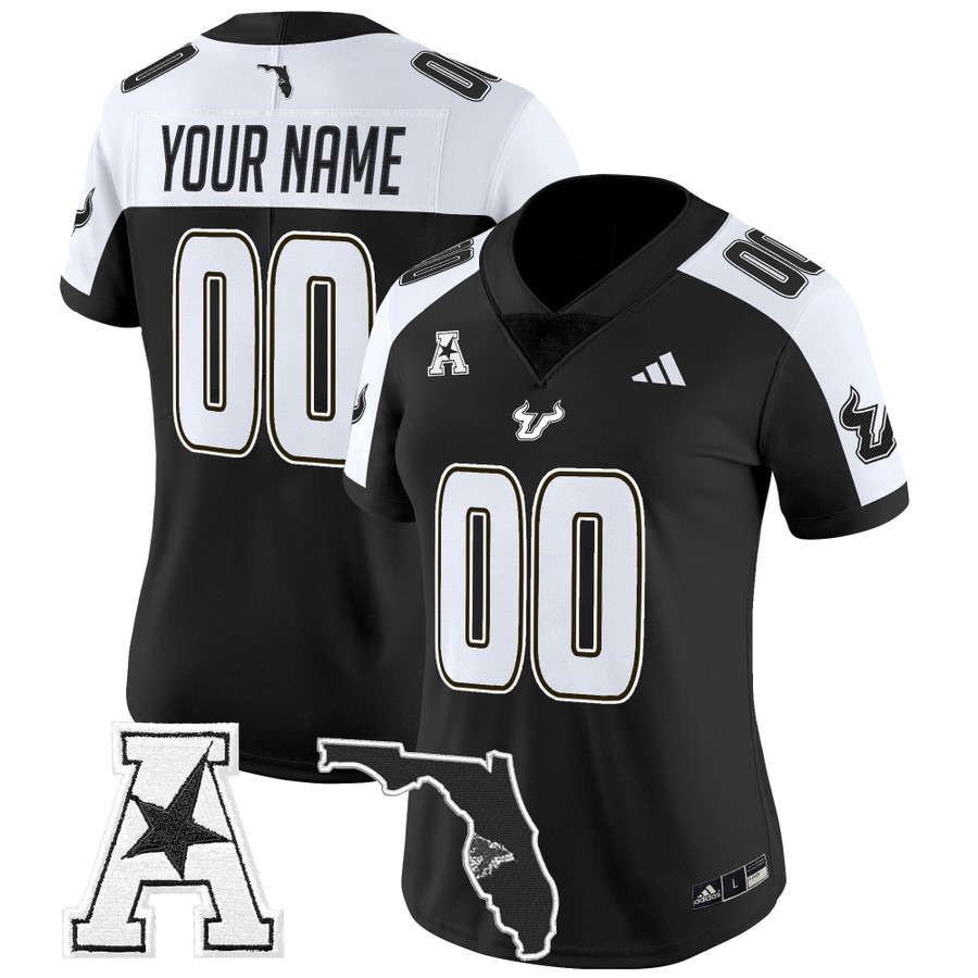 Women's South Florida Bulls Custom Black Alternate 2025 Vapor Limited Stitched Football Jersey Women's South Florida Bulls Custom Black Alternate 2025 Vapor Limited Stitched Football Jersey