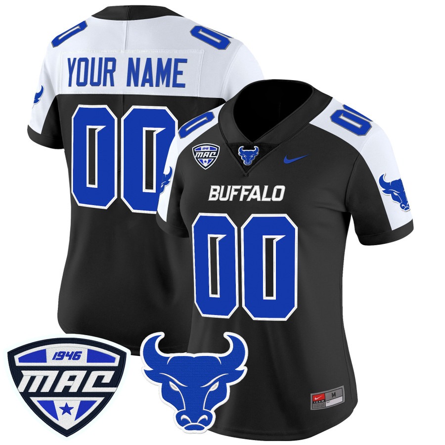 Women's Buffalo Bulls Custom Black Alternate 2025 Vapor Limited Stitched Football Jersey