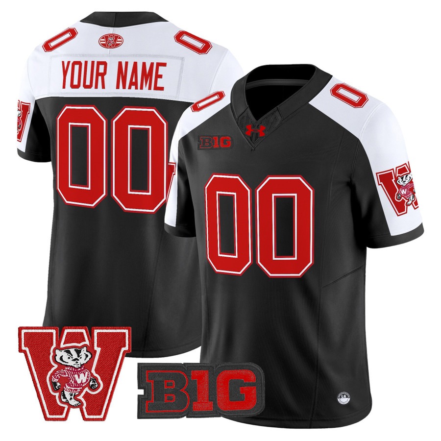 Men's Wisconsin Badgers Custom Black Alternate Throwback Vapor F.U.S.E. Limited Stitched Football Jersey