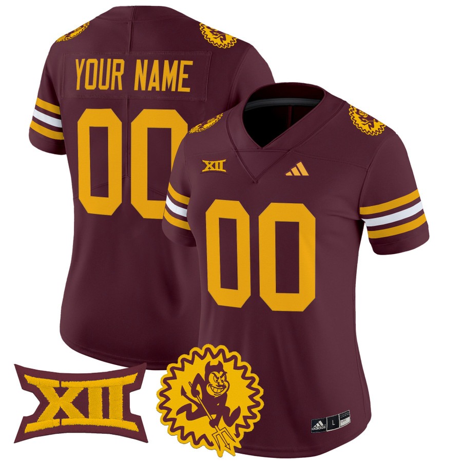 Women's Arizona State Sun Devils Custom Maroon 1975 Throwback Vapor Limited Stitched Football Jersey Women's Arizona State Sun Devils Custom Maroon 1975 Throwback Vapor Limited Stitched Football Jersey