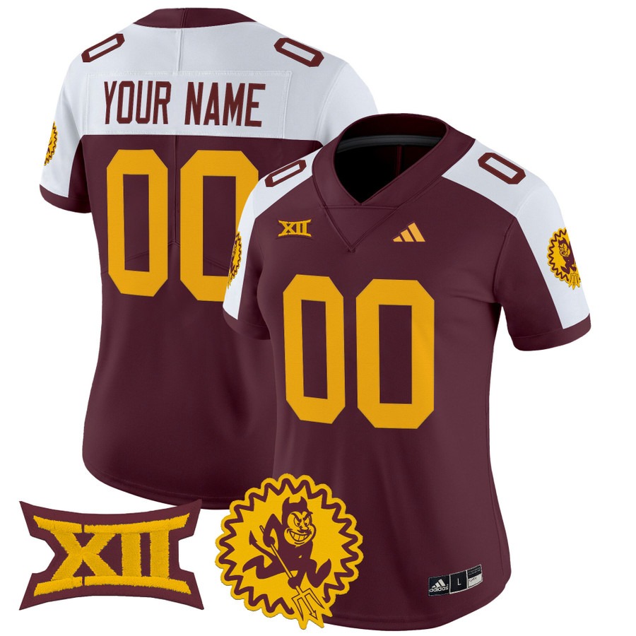 Women's Arizona State Sun Devils Custom Maroon Alternate 1975 Throwback Vapor Limited Stitched Football Jersey Women's Arizona State Sun Devils Custom Maroon Alternate 1975 Throwback Vapor Limited Stitched Football Jersey