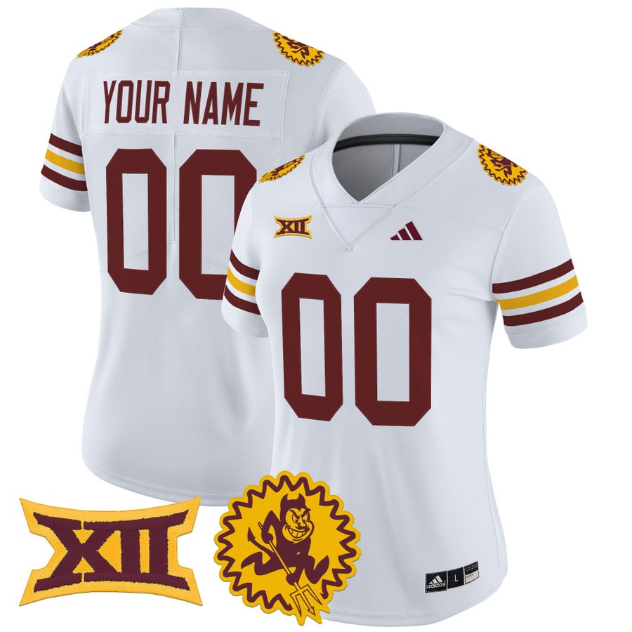 Women's Arizona State Sun Devils Custom White 1975 Throwback Vapor Limited Stitched Football Jersey Women's Arizona State Sun Devils Custom White 1975 Throwback Vapor Limited Stitched Football Jersey