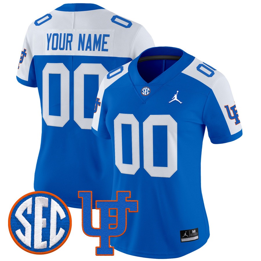 Women's Florida Gators Custom Royal Alternate 1960s Throwback Vapor Limited Stitched Football Jersey