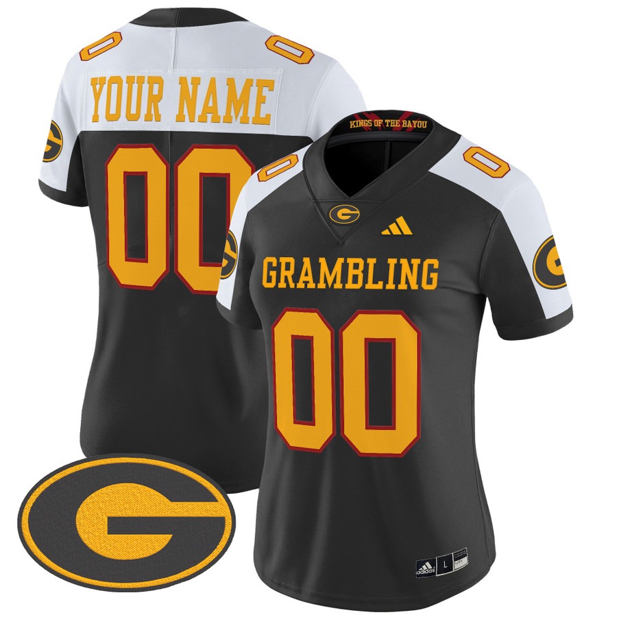 Women's Grambling Tigers Custom Black Alternate 2025 Vapor Limited Stitched Football Jersey