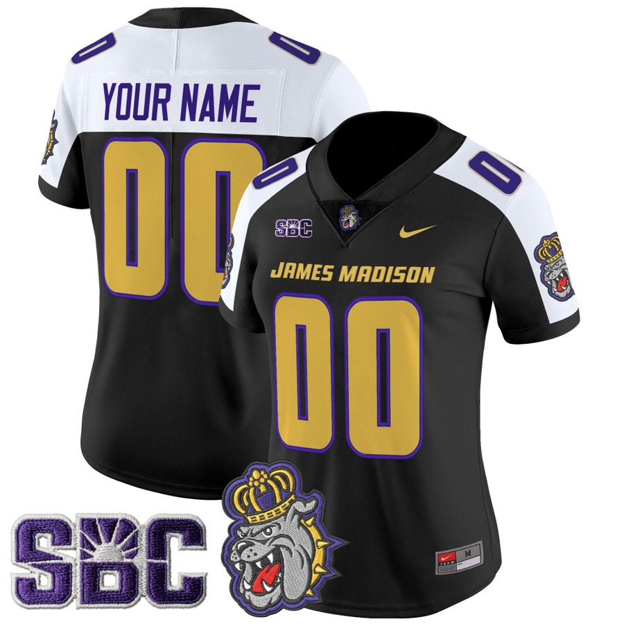 Women's James Madison Dukes Custom Black Alternate 2025 Vapor Limited Stitched Football Jersey Women's James Madison Dukes Custom Black Alternate 2025 Vapor Limited Stitched Football Jersey