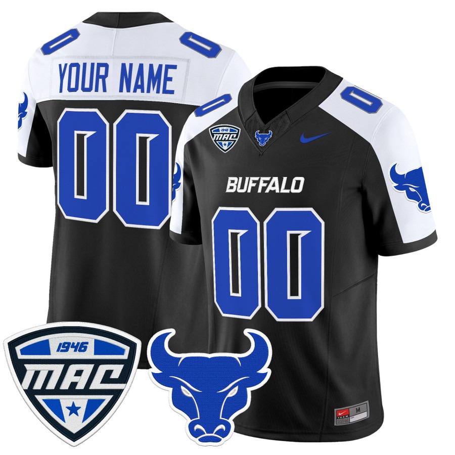 Men's Buffalo Bulls Custom Black Alternate F.U.S.E. 2025 Vapor Limited Stitched Football Jersey