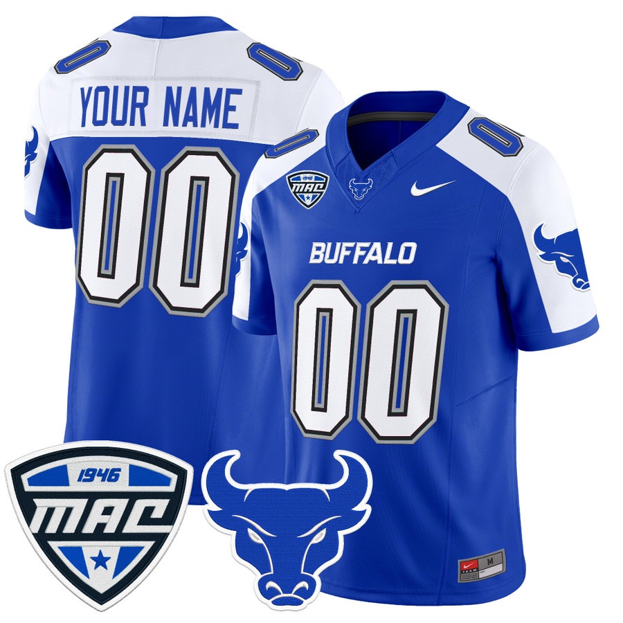Men's Buffalo Bulls Custom Blue Alternate F.U.S.E. 2025 Vapor Limited Stitched Football Jersey