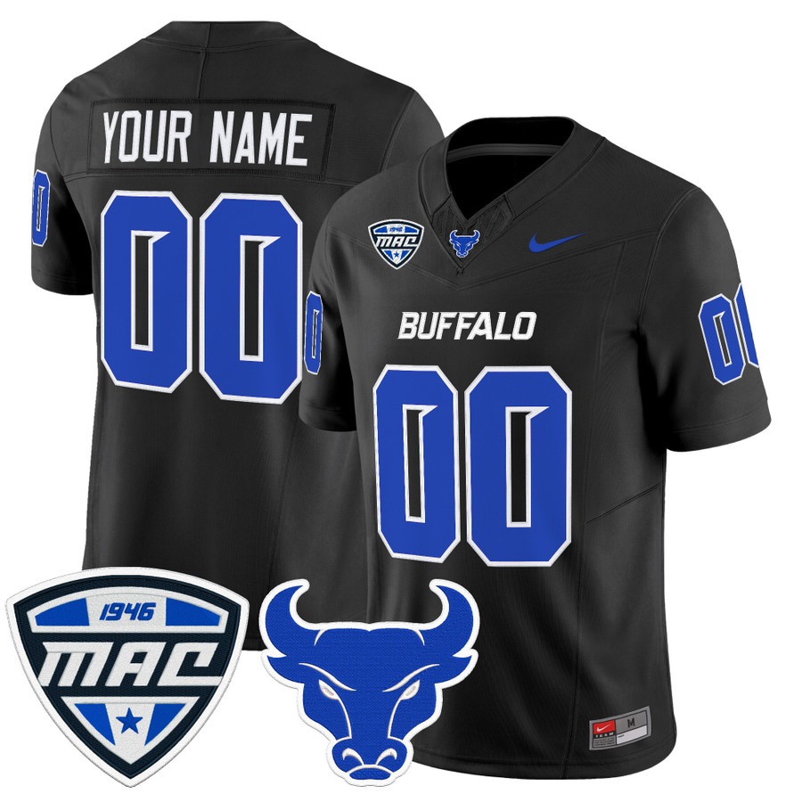 Men's Buffalo Bulls Custom Black F.U.S.E. 2025 Vapor Limited Stitched Football Jersey